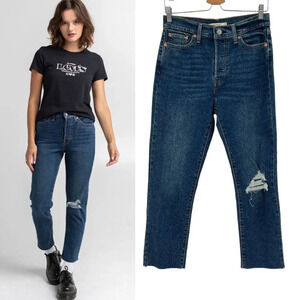 Levi's Wedgie Fit‎ Straight Jeans Medium Destructed Size 29